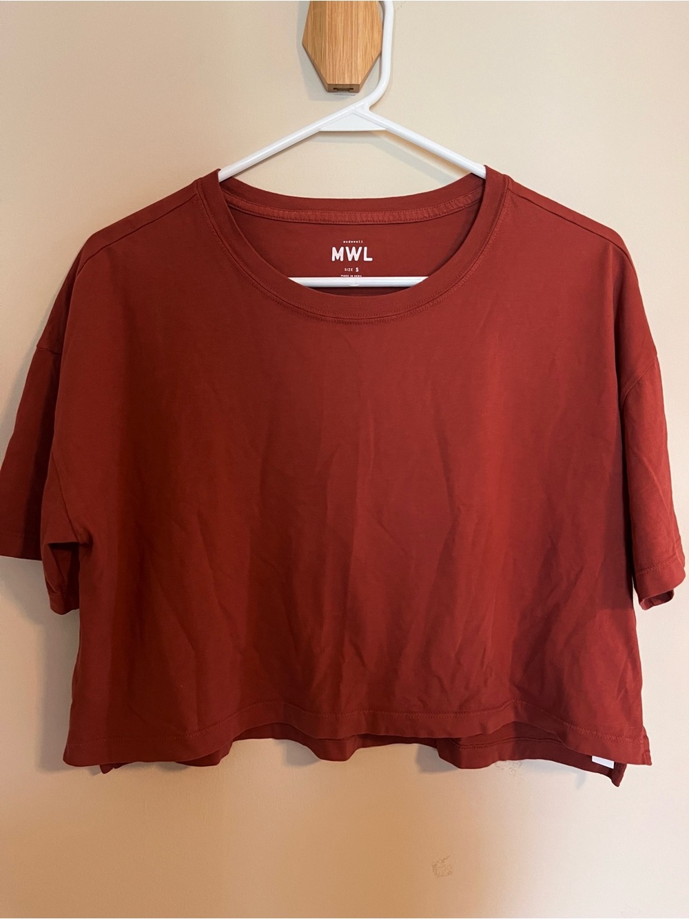 Madewell Rust Red Cropped Boxy Tee